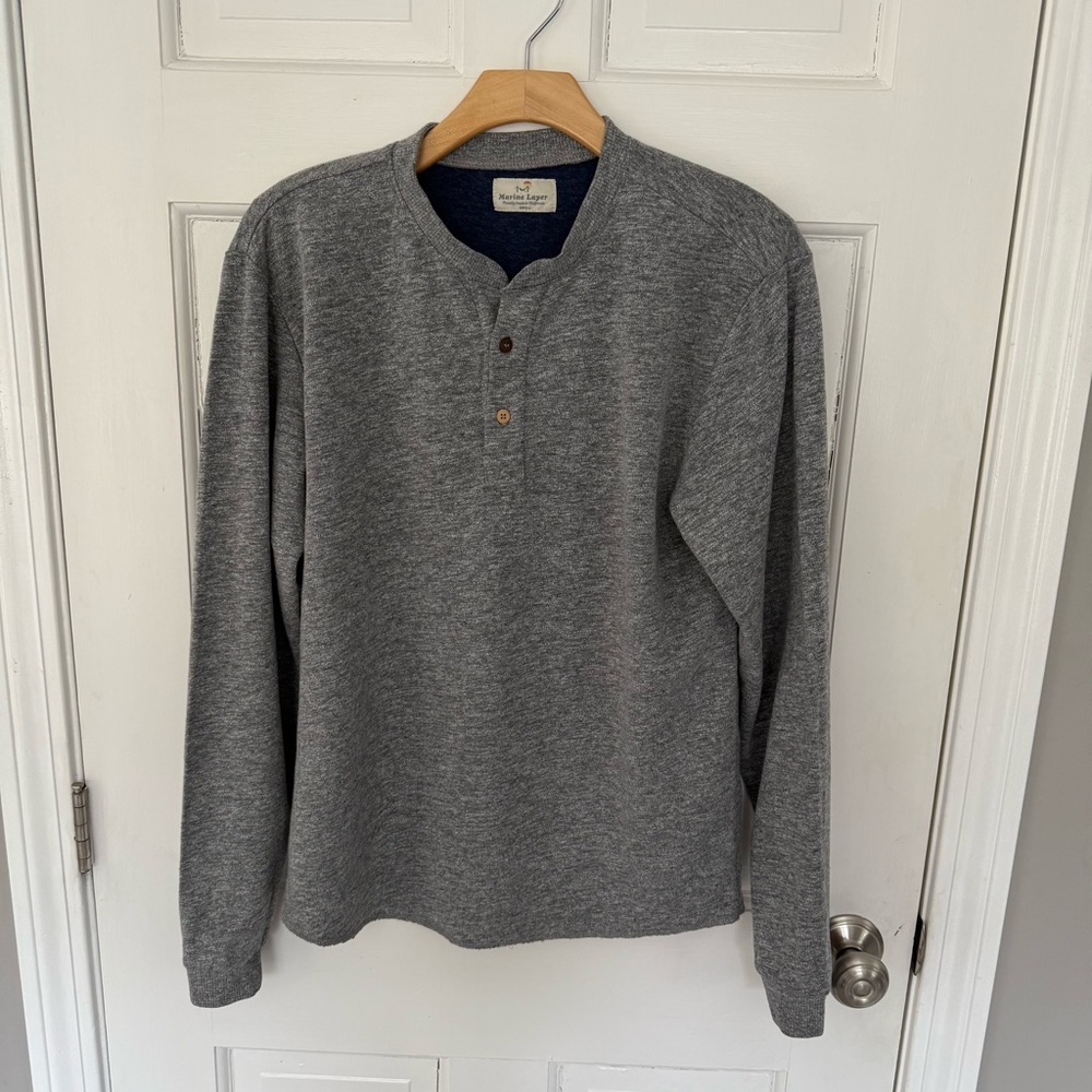 Men’s Size Small Marine Layer Gray Crewneck Henley